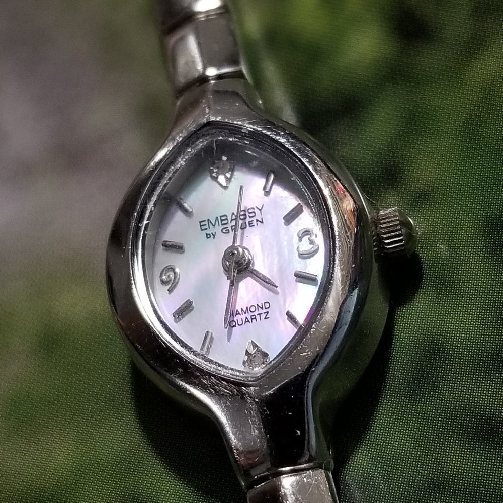 Embassy by Gruen Diamond Chips on 12 and 6  Watch
